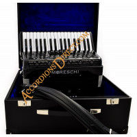 Moreschi 34 key 72 bass 3 voice black compact accordion.  Midi expansion option.